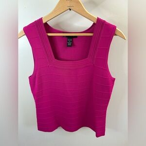 Cable & Gauge women’s pink square Neck Knit Ribbed Tank Top